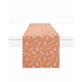 PurpleEssences - Camino de mesa de otoño de 13 x 72 pulgadas, decoración de temporada de hojas de otoño para cocina y mesa de comedor, 100% algodón, centro de mesa para Acción de Gracias, hogar o
