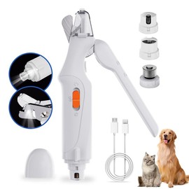 2-in-1 pet nail clipper and grinder, dog nail clipper trimmer, ultra quiet electric nail set, rechargeable, suitable for trimming toes and claws of dogs and cats of all sizes:_black