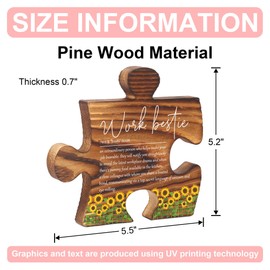 Work Bestie Puzzle Sign Gift for Coworker Women Men, Funny Appreciation Plaque for Office Friend, Desk Decor for Colleague Birthday, Promotion, Farewell, Team Bonding Keepsake - FSE381