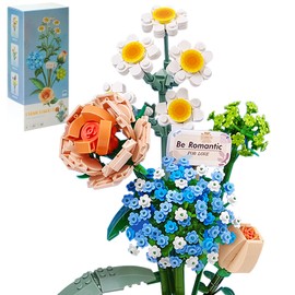 SCHIB Bloques De Construcción De Ramo De Flores, Flores Artificiales, Juego De Construcción para Adultos, Decoración Única para El Hogar, Regalos de San Valentín, Juguetes Regalos De Cumpleaños