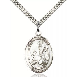 Bliss Sterling Silver Saint Andrew the Apostle Medal Pendant Necklace 24" Chain Boxed