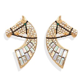 Horse Earrings Derby Race Horse Stud Earrings Crystal Glitter Horse Head Earrings Jewelry Gifts for Horse Racing Fan Derby Outfits