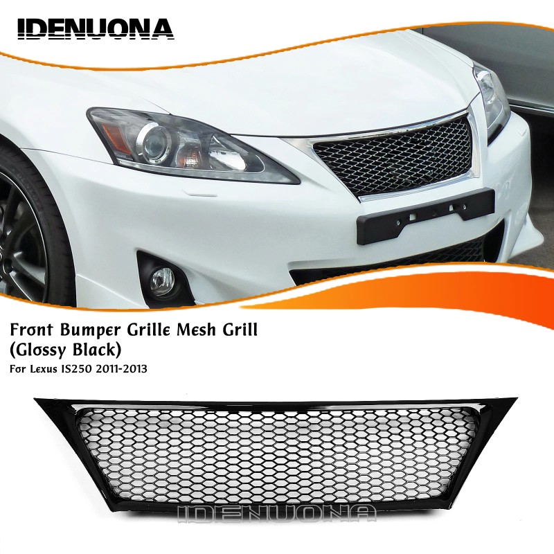 Gloss Black Front Bumper Upper Grille Grill Fit for Lexus