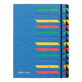 Pagna Desk Organiser, Printed A-Z, SET OF 24, Blue