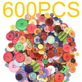 600 PCS Assorted Size Resin Round Buttons DIY Craft Sewing Decorations for Kid's Painting