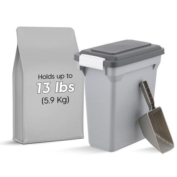 IRIS USA Dog Food Storage Container, Airtight Lid, 2-Cup Scoop,
