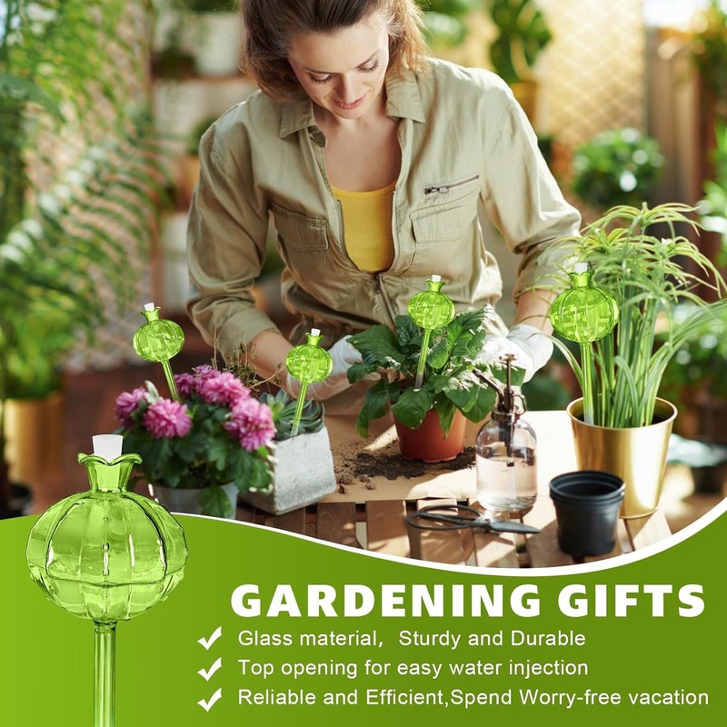 4pcs Self Watering Flower Globes Decorative Automatic Plants Watering Bulbs