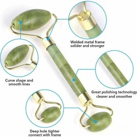Jade Face Massage Roller Facial Massager Beauty Tool Body Eye Neck Gua Sha Board - Facial Beauty Massager for Skin Tightening, Rejuvenation, and Relaxation