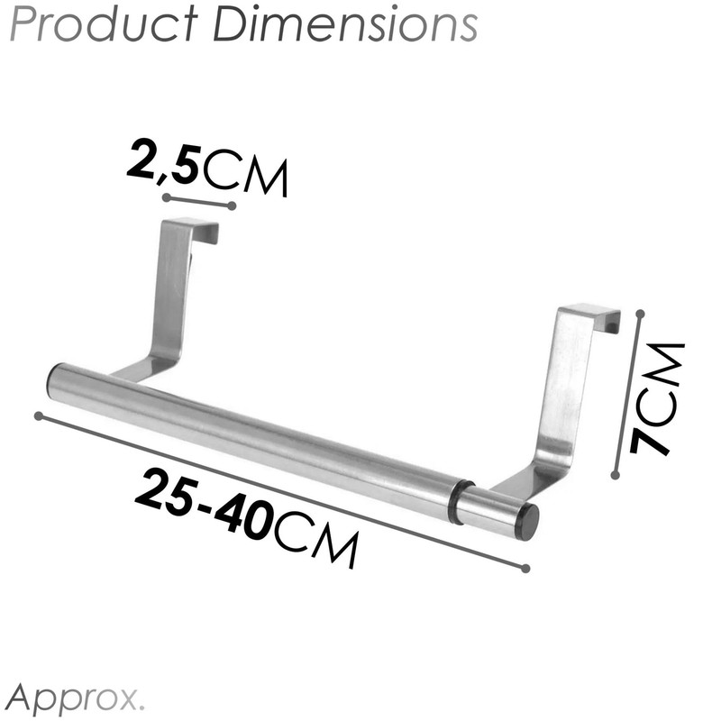 GEEZY Extendable Over Door Hanging Rail Metal Holder Rack Tea