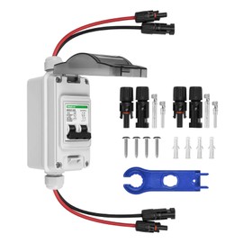 TEOV DC Isolator Switch Solar PV, 2P 16A 1000V Solar Circuit Breaker with Cable IP65 Waterproof Isolator Switch for Solar PV System