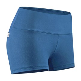 Tough Mode Apparel Pantalones cortos de tiro alto para mujer de 3 pulgadas/5 pulgadas, súper suaves, atléticos, entrenamiento, correr, yoga, voleibol, WOD, 7.62 cm - azul egean, L