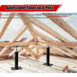 House Floor Jacks, 11"-16" Basement Crawlspace House Jacks Post Pole for Lifting & Leveling, Heavy Duty Floor Jack for Foundation Temporary Support, 3-5 ton Load Capacity Each