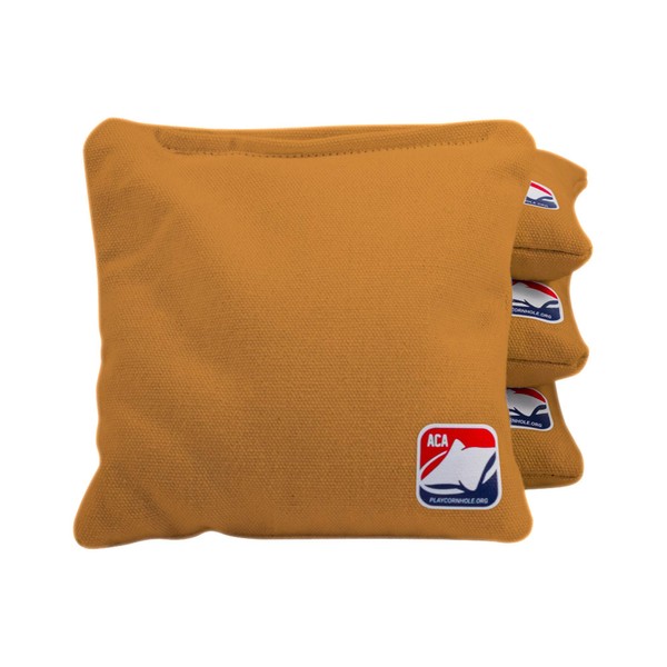 Official Weather-Resistant Cornhole Bags from The American Cornhole Association 6" All-Weather Double-Stitched Resin-Filled Bean Bags for Corn Hole Outdoor Game - Gold