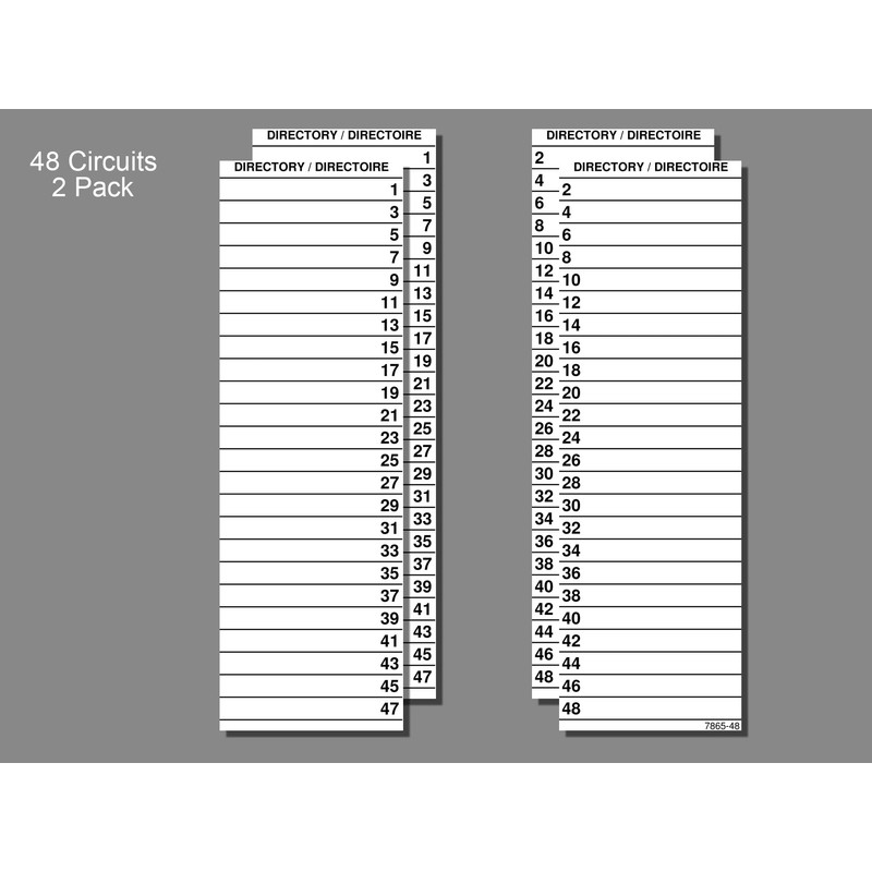 Littversions 48 Circuits 2 Pack Circuit Breaker Panel Directory Labels/Decals/Stickers,
