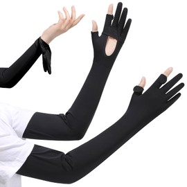 Famimor Arm Cover, UV Protection, Palm Opening, Sunscreen, Summer, Cool Feeling, Sun Protection, Arm Cover, Fingertip Cover, 2 Finger Out, Smartphone Compatible, Anti-Slip, Long, Breathable, Sweat