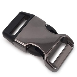 Ganzoo Metal Plastic Click Clasp, Set of 2, 3/4 Inch Clip Clasp/Buckle/Buckle for Paracord Bracelets, Dog Collars, Backpack, Colour: Titanium/Black, black, 3/4"