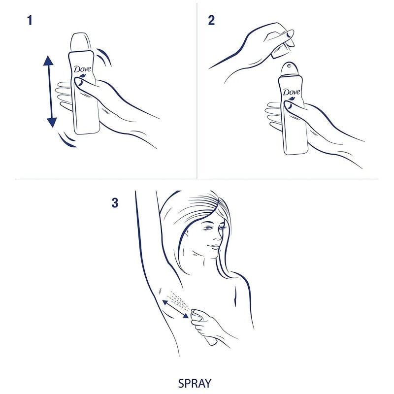 Dove Deodorant Spray – Passion Fruit Scent, 200ml, 48H, 0%