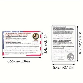 4pcs/set Service Dog Information Card, Pet ID Card for Dogs and Cats, Service Dog Cards