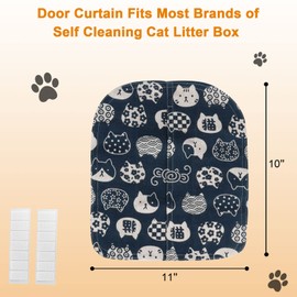 Ligebul Cat Litter Box Curtain, Cat Waste Box Door Flap Self Cleaning Boxs Door Curtain for Automatic Litter Robot （Curtain Only）