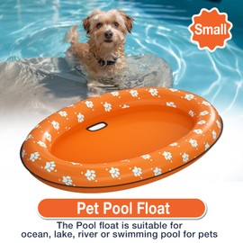 Pet Soft Dog Float Raft - Inflatable Dog Swimming Float for Summer (Small, Orange)