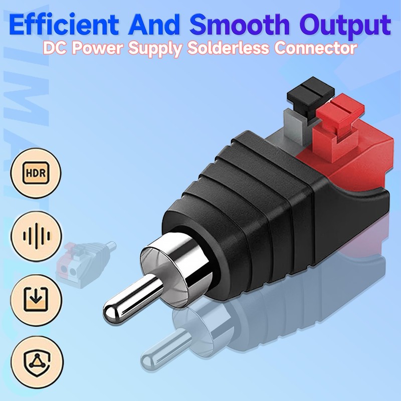 YIMATEECO RCA to Speaker Wires Adapter, 5pcs Speaker Connectors Phono