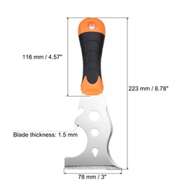 uxcell 14-In-1 Paint Scraper 3" Stainless Steel Multi-Use Putty Knife Painter Tool Drywall Repair Mud Knife for Removing Cement Wallpaper Mud Adhesive Taping