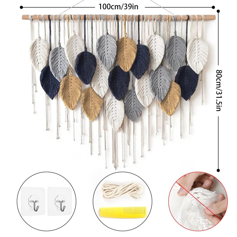 Weldomcor Large Wall Hanging Tapestry, Boho Macrame Woven Handmade Tassel