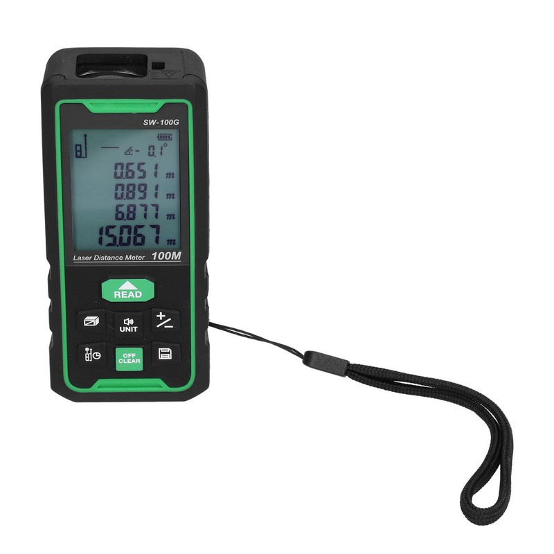 SW‑100G Green Light Rangefinder Handheld Universal Distance Meter for Indoor