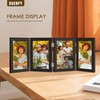 DUENPY 4 Folding 4x6 Picture Frame Horizontal Engineered Wood Accordion