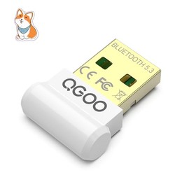 USB Bluetooth Adapter for PC - QGOO Bluetooth Dongle 5.3 EDR, Wireless Bluetooth Receiver for Desktop Computer Laptop Bluetooth Windows 8.1/10/11（white-240）