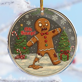 Adornos de Navidad, regalos de mordaza, regalos traviesos desagradables, elefante blanco, relleno de medias (thriller de horror Zombi pan de jengibre Oh Snap 2)