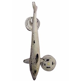 Nautical Tropical Imports Dolphin Door Knocker Cast Iron with Distressed Cream Finish