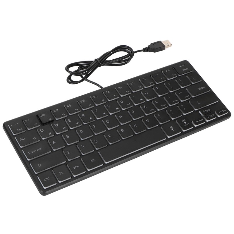 64 Keys RGB Backlit Keyboard USB Wired Gaming Keyboard Portable