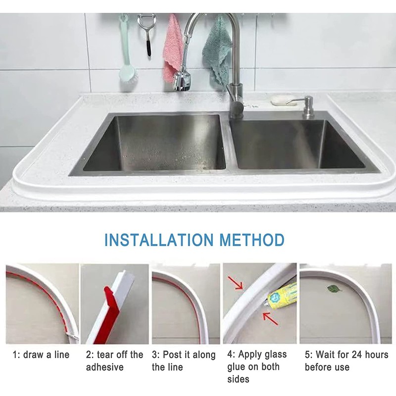 Collapsible Shower Water Guard Water Splash Guard Water Dam Barrier