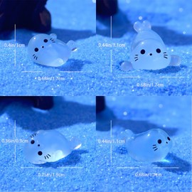 RUIFEN Night Light Cute Little Seal -60 Pieces Resin Home Decoration Set, Suitable for Room and Bookshelf Decoration, with 4 Shapes: Side Lying, Prone, Supine, and Head up