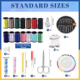 Glarks 98Pcs Sewing Kit, Multifunctional Sewing Supplies Repair Kit with Thread, Sewing Needles, Pins, Scissors, Thimble, Tape Measure, Buttons, Clips etc for Home Beginner Traveler Emergency