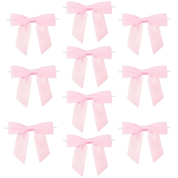 Xeahung 60 Pcs 3 Inch Twist Tie Bows Satin Ribbon