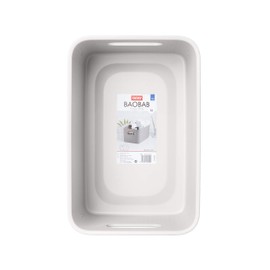 Tatay 7010201 Storage Box Baobab, 5L Capacity, Polypropylene, BPA free, Pergamon White. Measures 18.1 x 27.2 x 13 cm