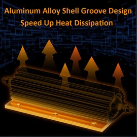 ETOPARS 3 Pcs 100W 2 Ohm 5% Aluminium Casing Wirewound Resistor Load Resistors Tap Resistor Chassis Mounting Wirewound Golden Housing Resistor