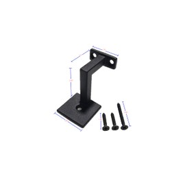 Langdoly Square Handrail Brackets for Staircase Stair Railing Brackets with Screws (Pack of 5) (Textured Black)