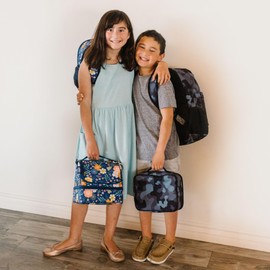 Wildkin Kids Insulated Lunch Box Bag for Boys & Girls, Reusable Kids Lunch Box is Perfect for Elementary, Ideal Size for Packing Hot or Cold Snacks for School & Travel Bento Bags (Black Camo)