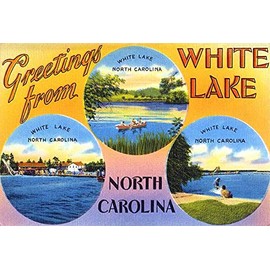 Greetings from White Lake, North Carolina - 1930's - Vintage Postcard Poster