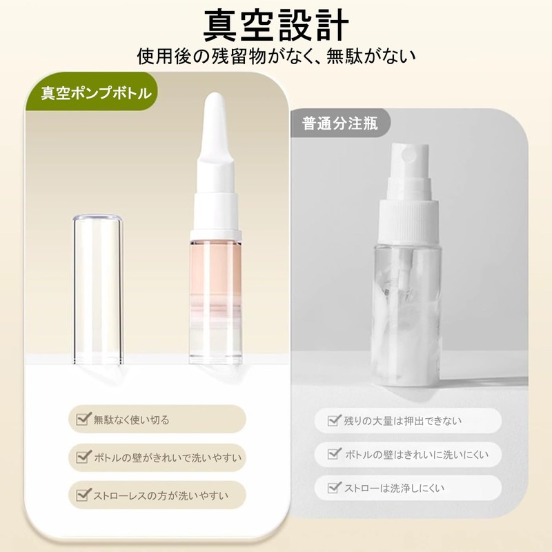 Vacuum Pump Bottle 5ml 2pcs Airless Pump Bottle Plastic Cosmetic