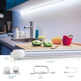 SHOPLED 4FT LED Shop Light, 36W 4680LM 5000K Daylight White, Linkable T8 LED Tube Lights 4FT, V-Shape, 4 Foot LED Shop Lights for Garage, 4 Pack