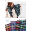 Hiorie Check Stole Double-Sided Brushed 100% Cotton, Large Scarf, Made