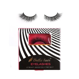 【Cat Eyes】 Feathery 3D Siberian Mink Lashes, 100% Handmade Winged Mink Fur Strip False Eyelashes 1 Pair Box (STYLE 25) by Bella Hair