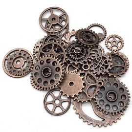 Zeayebsr 40 g Steampunk Gears Vintage Steampunk Gears Set Pendant Metal for Jewellery Crafts, Metal