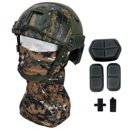 LOOGU Tactical Helmet, Adjustable Fast MH Bump Protective Gear for Airsoft Paintball with 12-in-1 Face Mask