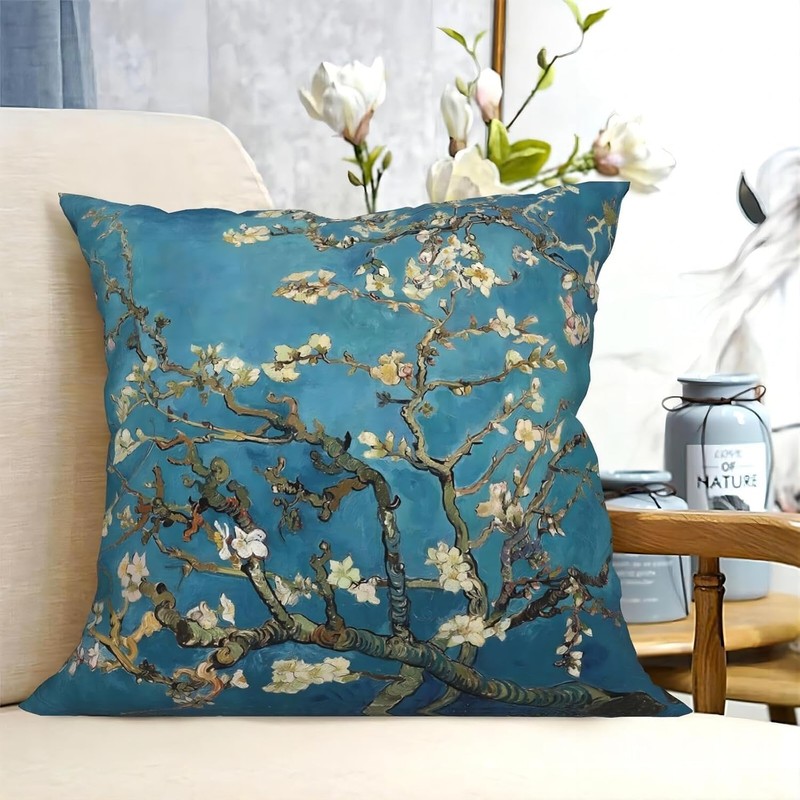 DJKKiTTQ Compatible with Pattern Decorative Cushion Cover (Almond Blossom), The