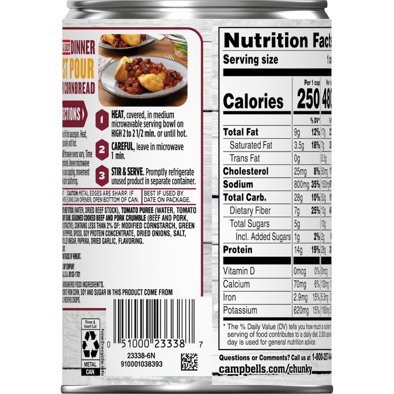 Campbell’s Chunky Hot and Spicy Chili With Beans, 16.5 oz